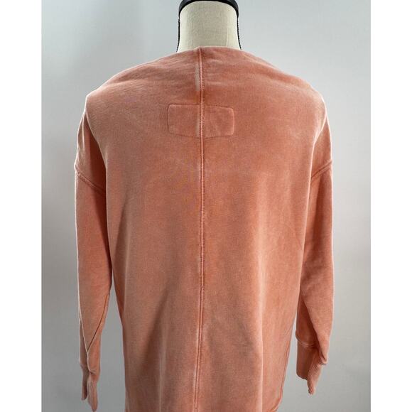 Pilcro Anthropologie Orange Coral Top Cowl Neck Slouchy Long Sweatshirt S M - Picture 5 of 9
